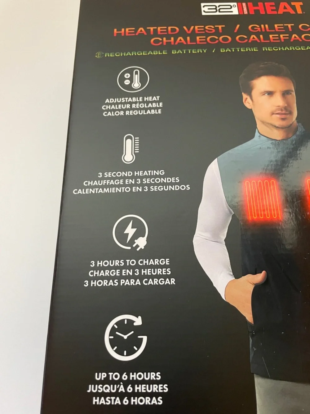 NIB Heated Vest L/G - Rechargeable Battery Heated Vest (Black) - Picture 5 of 6